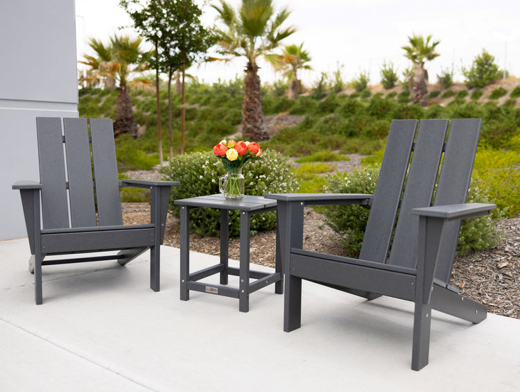 Arcadius Outdoor Patio Adirondack Chair and Table Set