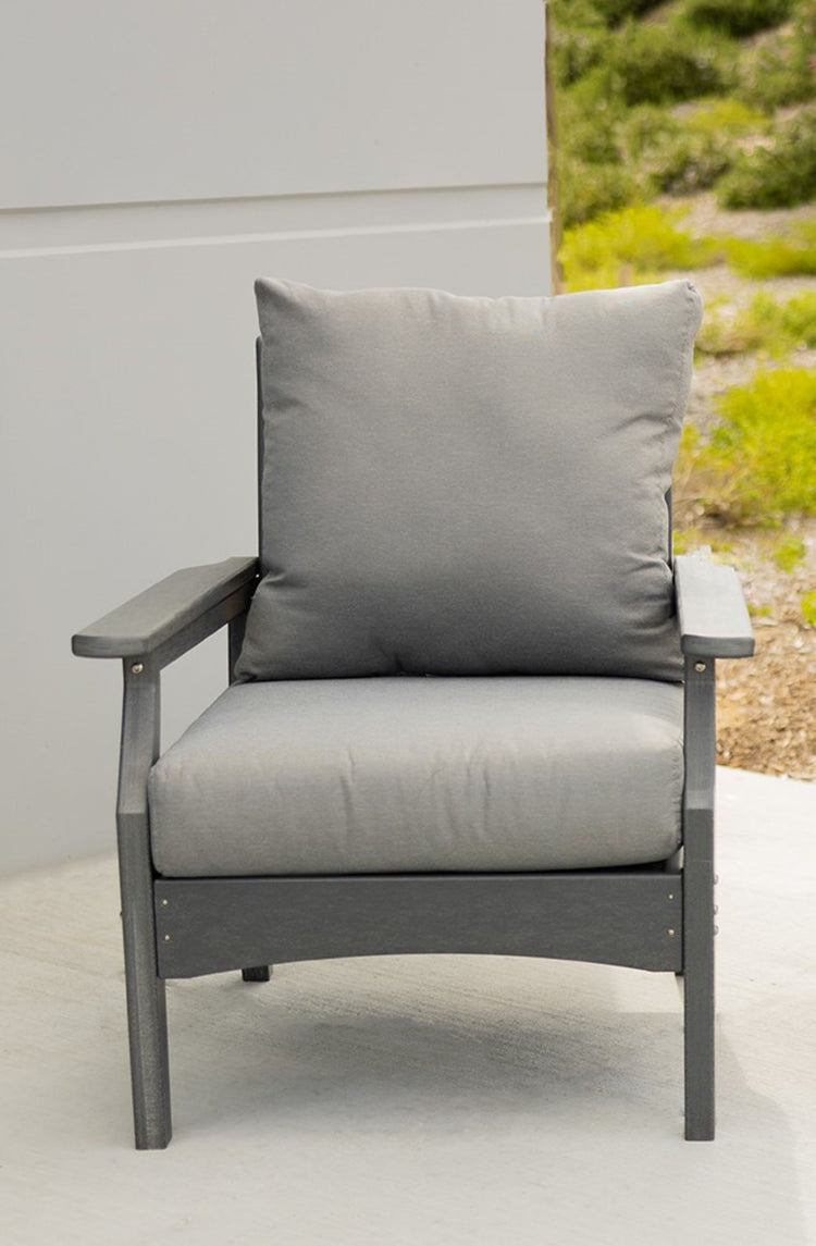 Aspatia 3PC Set Gray Deep Seating Chair with End Table