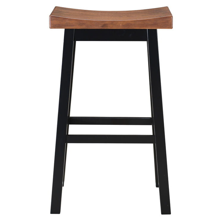 Lakey Solid Wood Saddle Barstool (Set of 2)