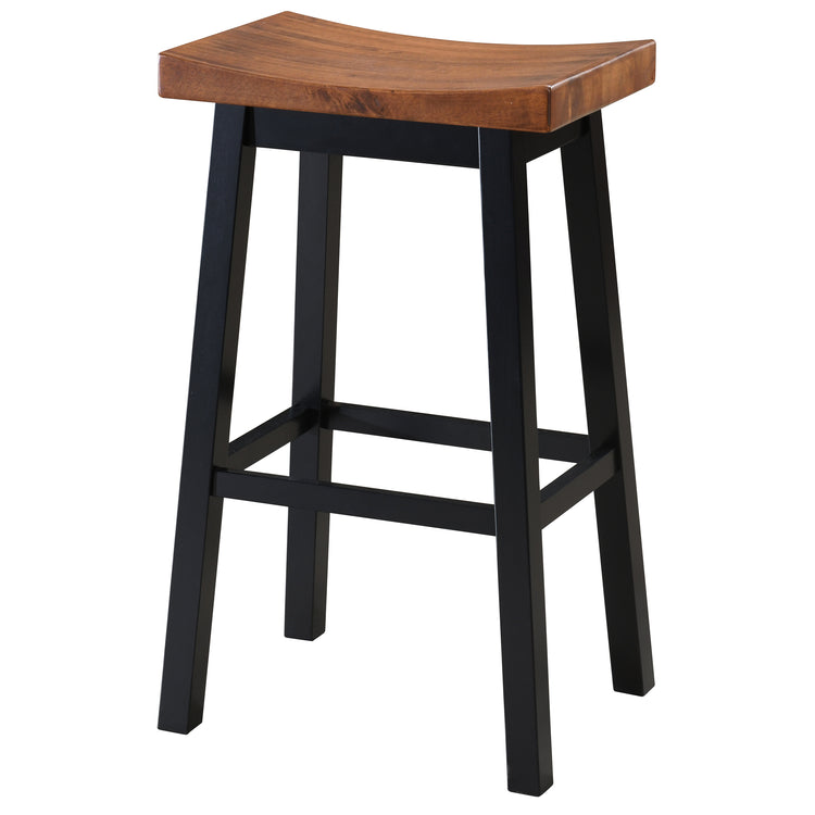 Lakey Solid Wood Saddle Barstool (Set of 2)