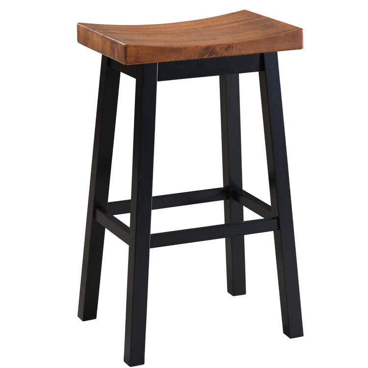 Lakey Solid Wood Saddle Barstool (Set of 2)