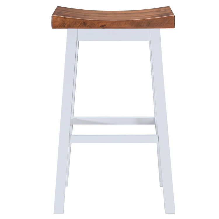 Lakey Solid Wood Saddle Barstool (Set of 2)