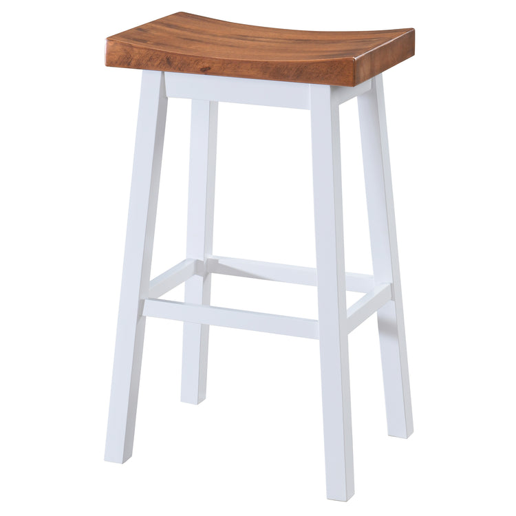 Lakey Solid Wood Saddle Barstool (Set of 2)