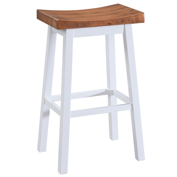 Lakey Solid Wood Saddle Barstool (Set of 2)