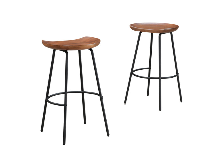 Milan Barstool with Solid Wood Finish (Set of 2)