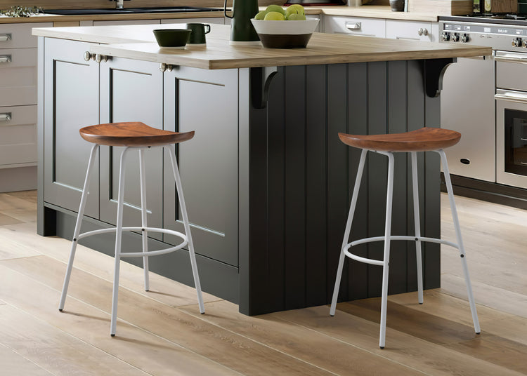 Milan Barstool with Solid Wood Finish (Set of 2)