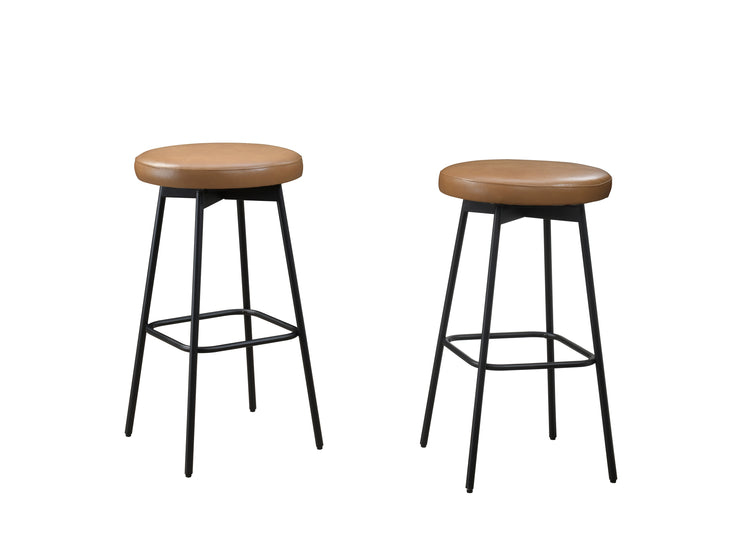 Doherty  Swivel Barstool with Upholstered Seat (Set of 2)