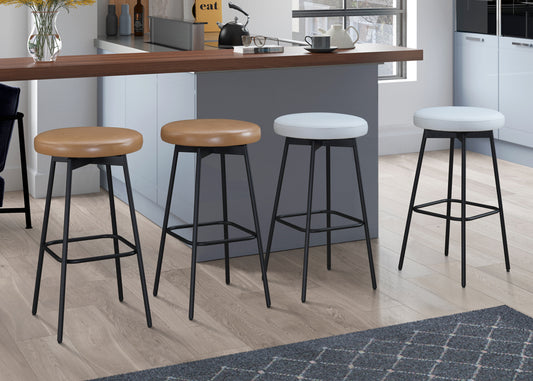 Doherty  Swivel Barstool with Upholstered Seat (Set of 2)