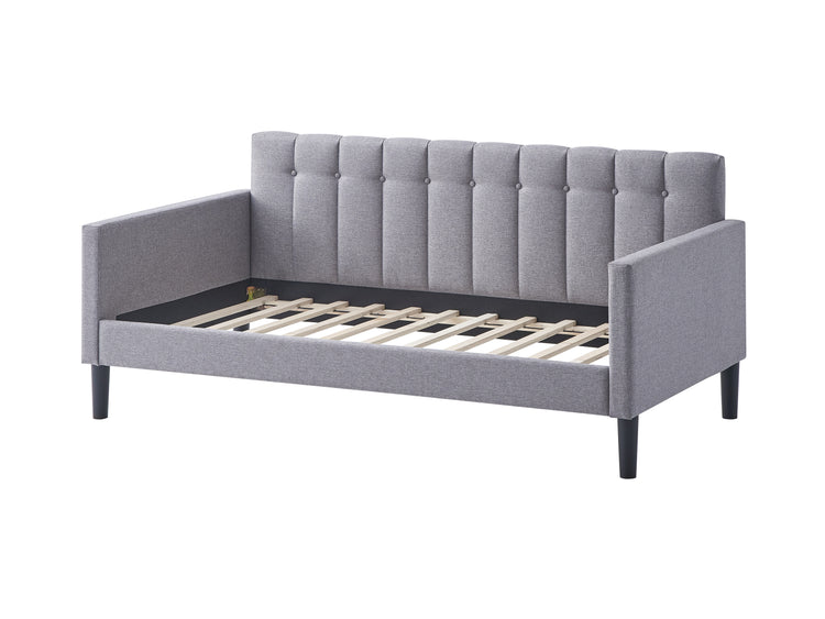 Daniella Twin Size Upholstered Day Bed in Gray Fabric