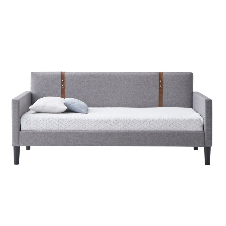 Vistacia Twin Size Upholstered Day Bed in Gray Fabric