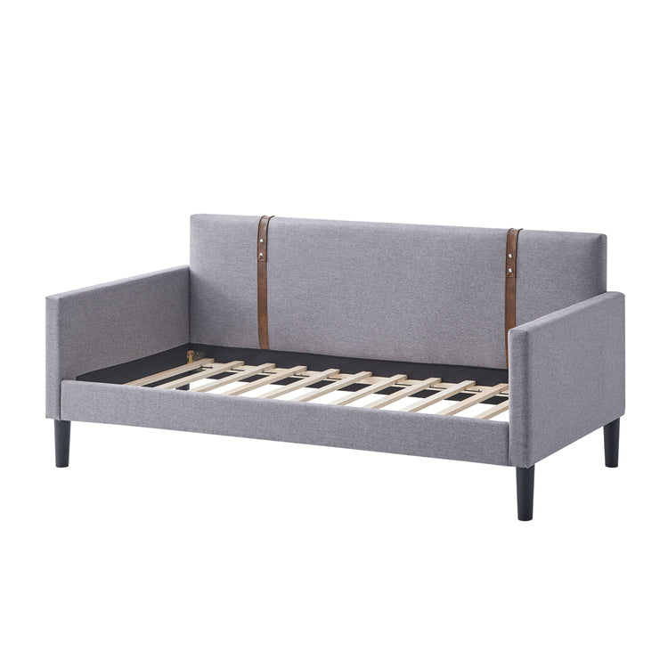 Vistacia Twin Size Upholstered Day Bed in Gray Fabric