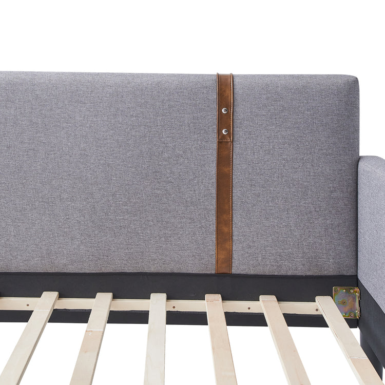 Vistacia Twin Size Upholstered Day Bed in Gray Fabric