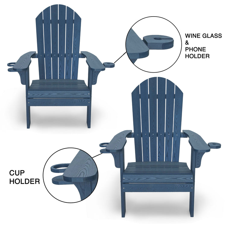 Westley All Weather Outdoor Patio Adirondack Chair (3PC SET)